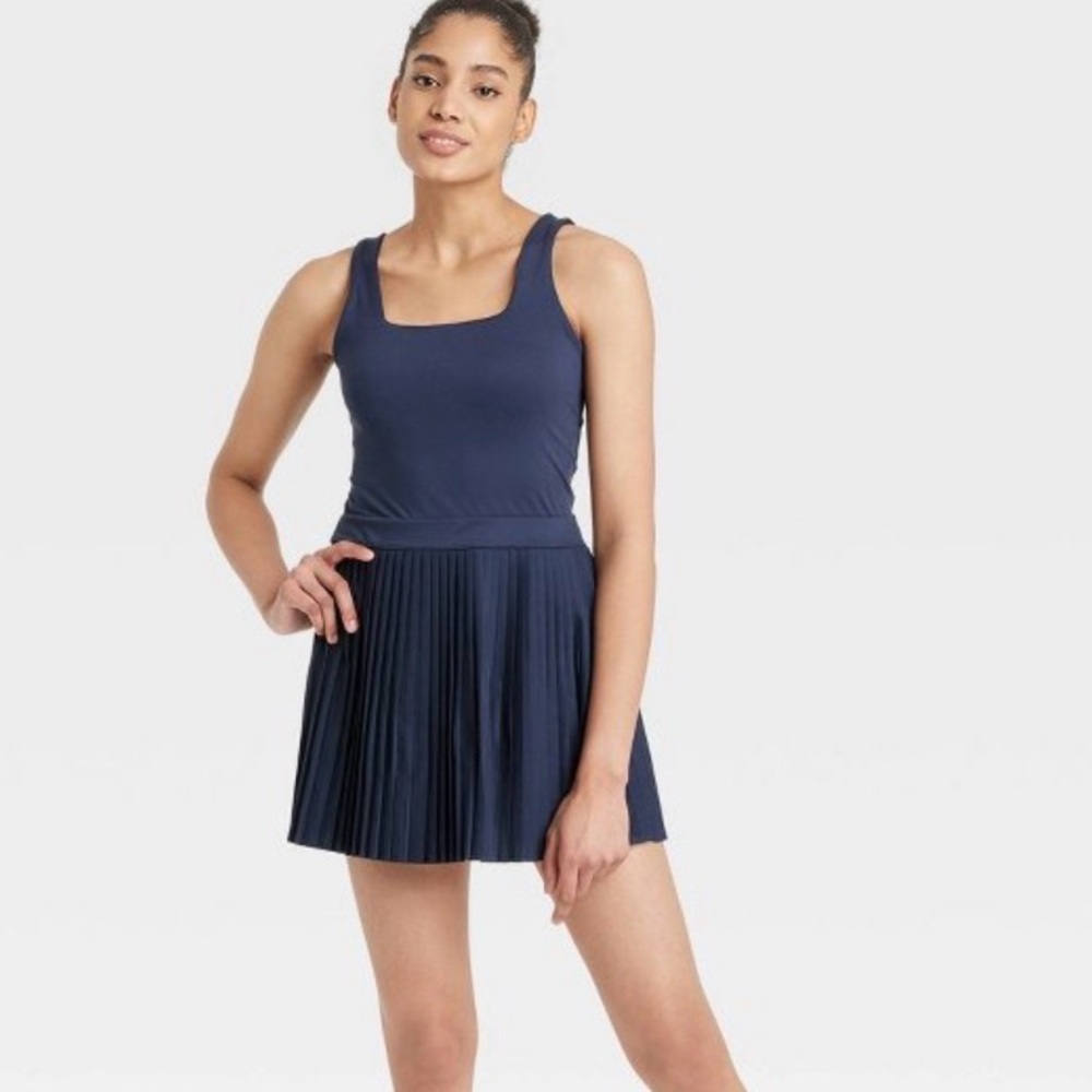 Women's Pleated Active Dress - All In Motion™ Navy Blue M